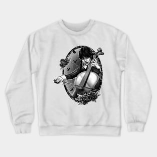 Wednesday Adams playing cello Crewneck Sweatshirt